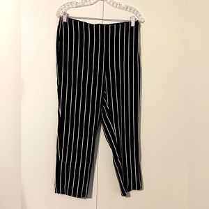 Black Label by Chicos Dress Pants Black White Stripes‎ Size 0